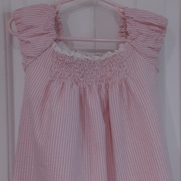 Ralph Lauren Black Label, Size 5, Pink Cotton Cap Sleeve,Seersucker Dress - Picture 4 of 10